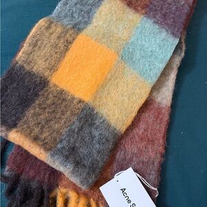 Acne Studios Vibrant Checkered Wool Scarf